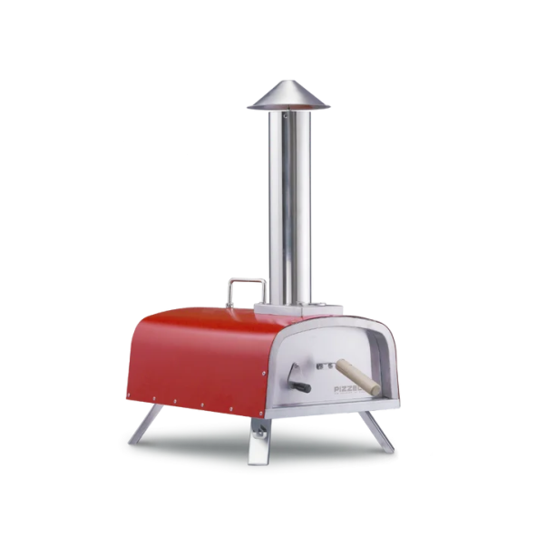 Outdoor Pizza Oven Propane Wood Staging V1 Red 2