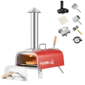 Pizzello Portable Pizza Oven Propane Wood Fired Outdoor Red 1