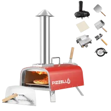 Pizzello Portable Pizza Oven Propane Wood Fired Outdoor Red 1